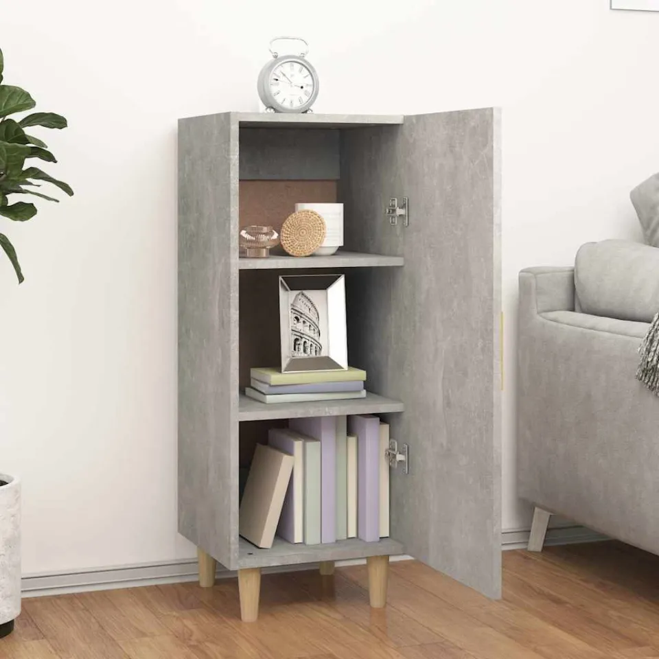 vidaXL Dressoir 34,5x34x90 cm bewerkt hout betongrijs grijs, foto 3