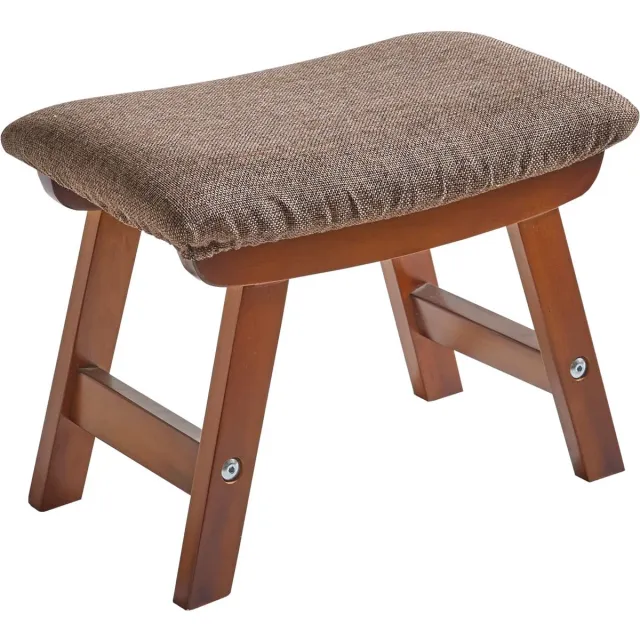 Unyqoos ® Comfortabele en Stijlvolle Houten Voetkruk met Antislip en Gevoerde Zitting voor Verschillende Ruimtes Beige