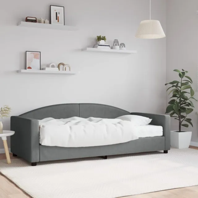 vidaXL Slaapbank met matras 90x190 cm stof donkergrijs grijs