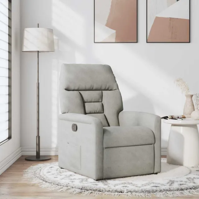 vidaXL Fauteuil verstelbaar microvezelstof lichtgrijs
