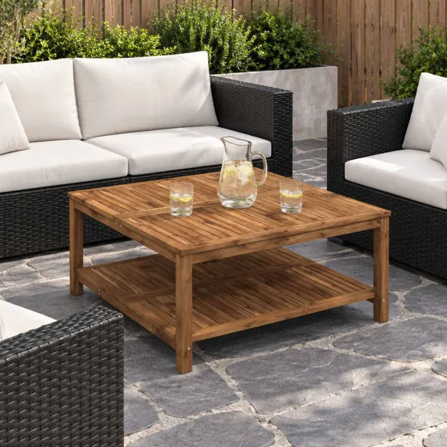 vidaXL Salontafel LAREN Naturel 100,5 x 98 x 45 cm Massief Acaciahout Bruin