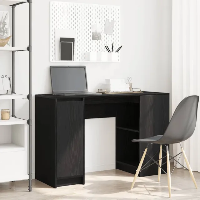 vidaXL Bureau 120x42x76 cm spaanplaat zwart eikenkleurig, foto 2