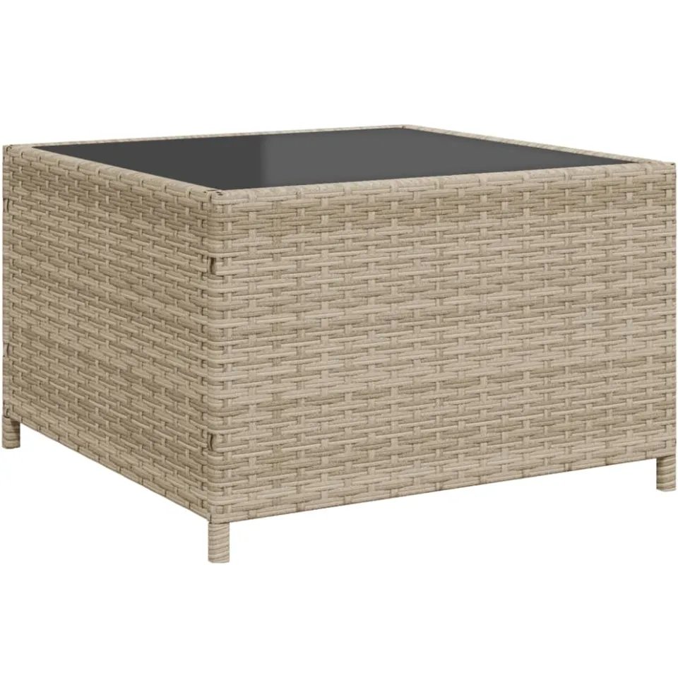 vidaXL Tuinbank met tafel en kussens L-vormig poly rattan lichtgrijs grijs, foto 4