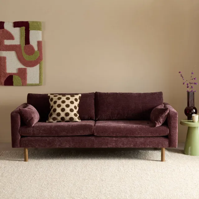 NOUS Living 3-zitsbank Adam burgundy, foto 2