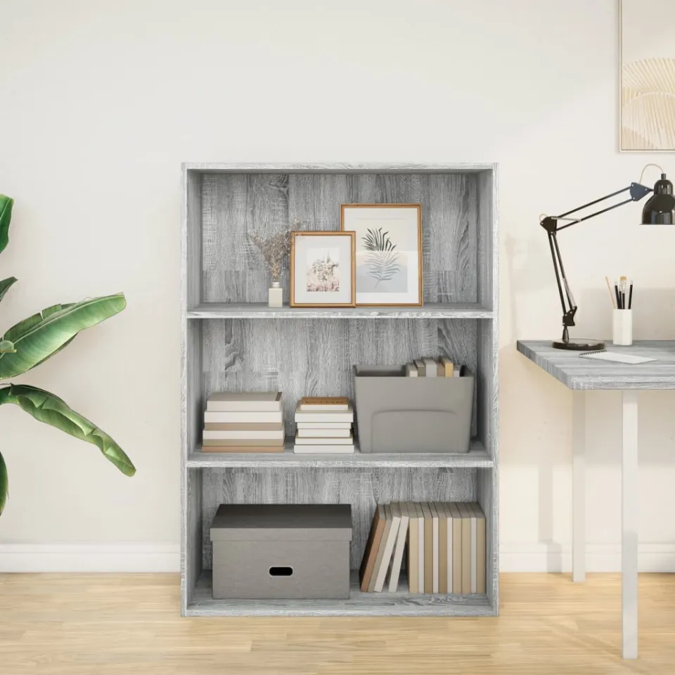 vidaXL Boekenkast 80x30x114 cm bewerkt hout grijs sonoma eikenkleurig, foto 2