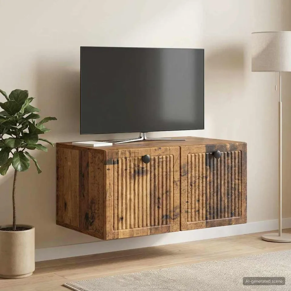 vidaXL Wandbeugel TV-kast Oud hout 59,5 x 41 x 30 cm Bewerkt hout bruin, foto 4