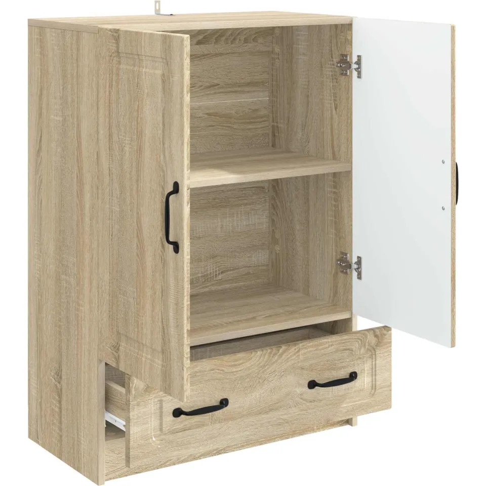 vidaXL Dressoir met lade Sonoma Eiken 66 x 34,5 x 92 cm Bewerkt hout, foto 4