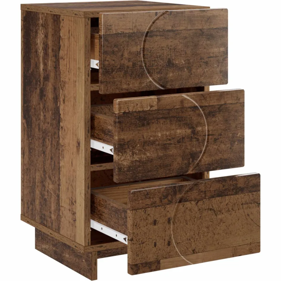 vidaXL Nachtkastje Oud hout 33,5 x 34,5 x 60 cm Bewerkt hout Bruin