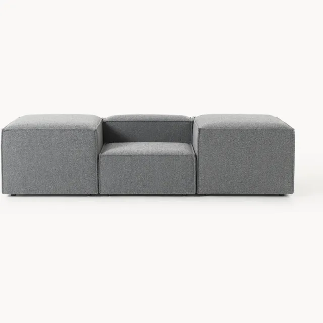 Westwing Collection Bouclé fauteuil Lennon met brede armleuning, Crosby Studios Grijs