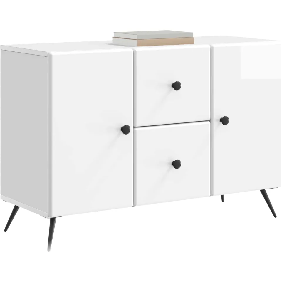 vidaXL Dressoir met lade Hoogglans Wit 89 x 34,5 x 60 cm Bewerkt hout
