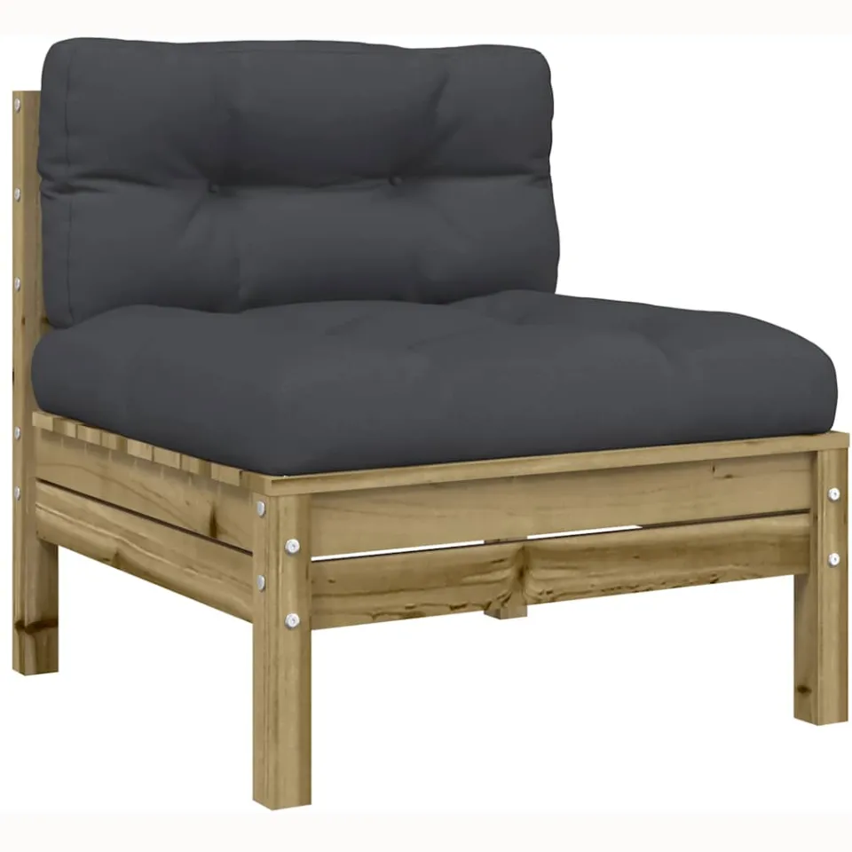 vidaXL 9-delige Loungeset met kussens geïmpregneerd grenenhout bruin, foto 3