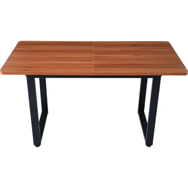 SONNENH Eettafel in industriële stijl, rechthoekige eettafel, salontafel, moderne eenvoudige ijzeren eettafel, bruin