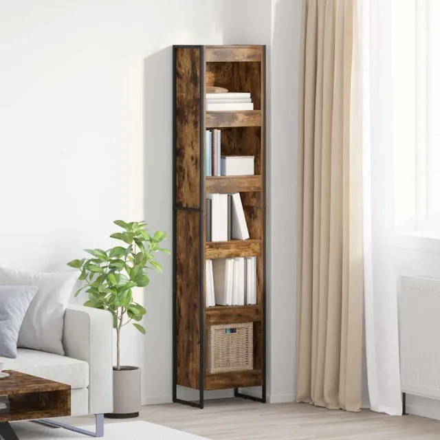 vidaXL Boekenkast 40 x 30 x 189,5 cm Bewerkt hout Rook Eik bruin, foto 2