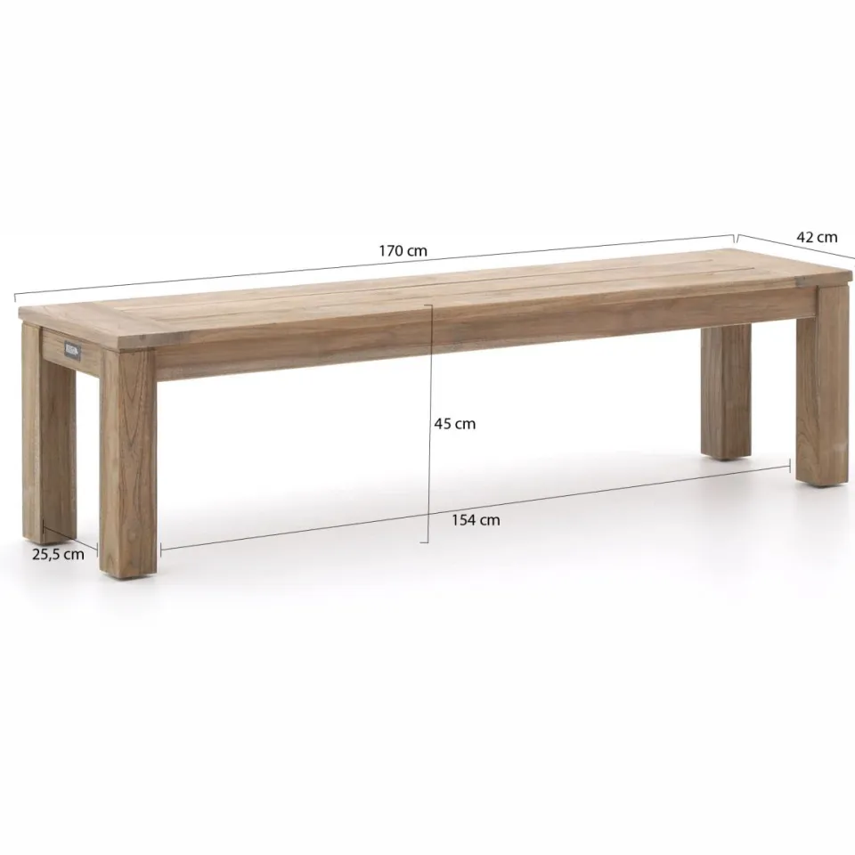 ROUGH Furniture ROUGH-S/ROUGH-X 200cm dining tuinset 4-delig stapelbaar bruin, foto 4