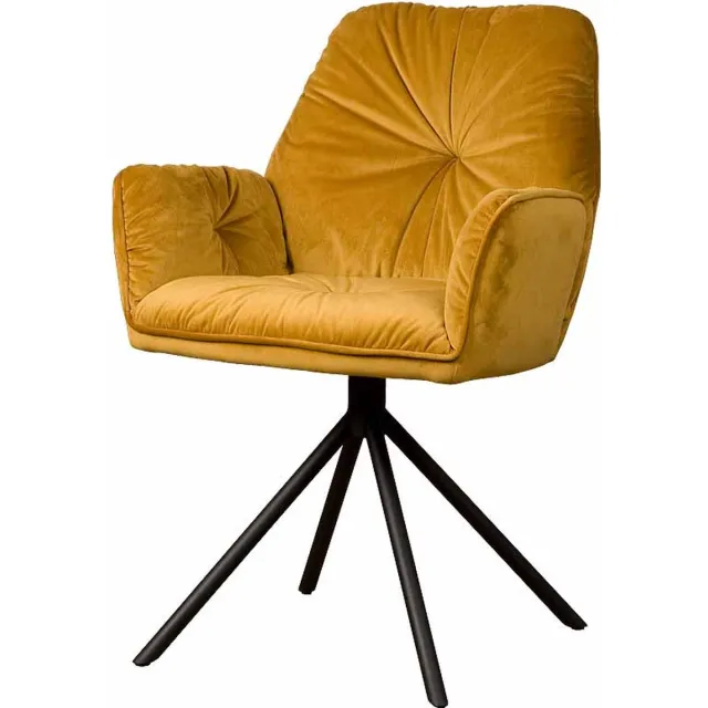 sidd Palma armchair - fabric Bluvel 68 yellow Geel