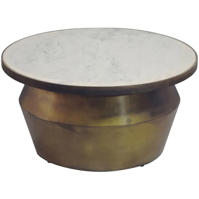Cosmo Casa Salontafel - Marmer - Wit - Metaal - 60 x 60 x 31 cm