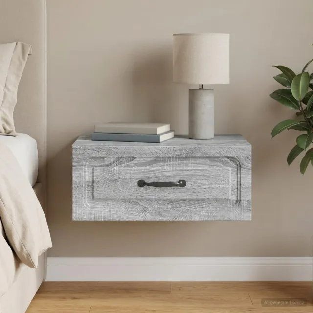 vidaXL Wandbeugel Bedkast Grijs sonoma 49 x 34,5 x 20 cm Bewerkt hout, foto 2