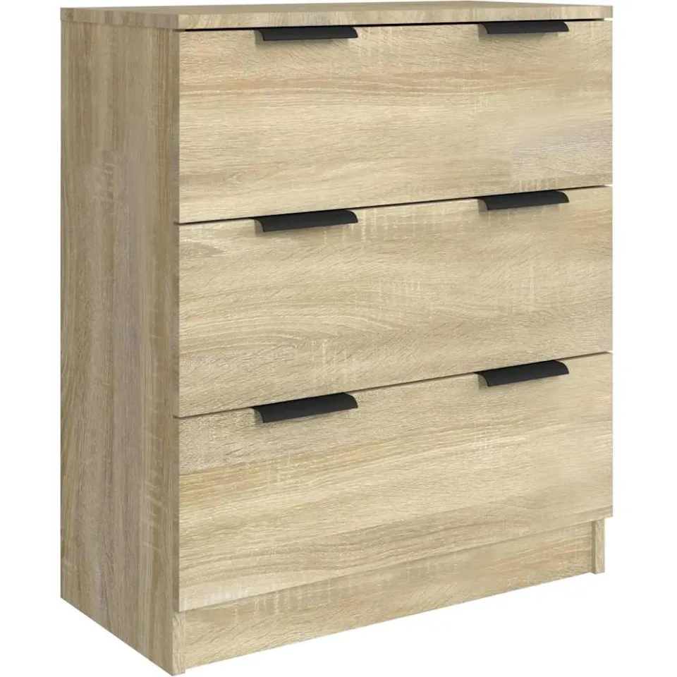 vidaXL 3-delige Dressoirs bewerkt hout sonoma eiken Bruin