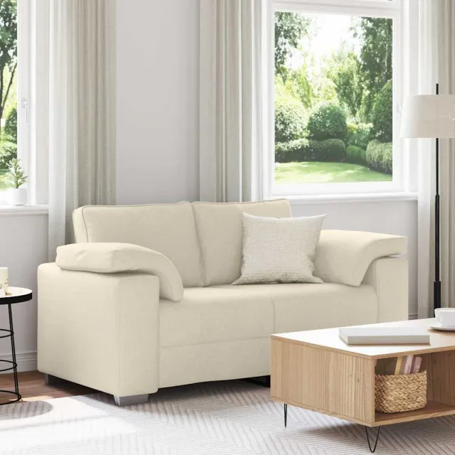 vidaXL 2-Zits Sofa Beige 160 cm Linnen-mix stof
