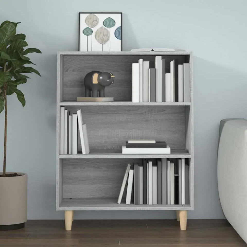 vidaXL Dressoir 69,5x32,5x90 cm bewerkt hout grijs sonoma eikenkleurig, foto 3