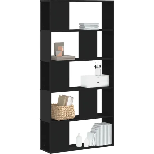 vidaXL Boekenkast 5-laags 80,5x23,5x162,5 cm bewerkt hout zwart