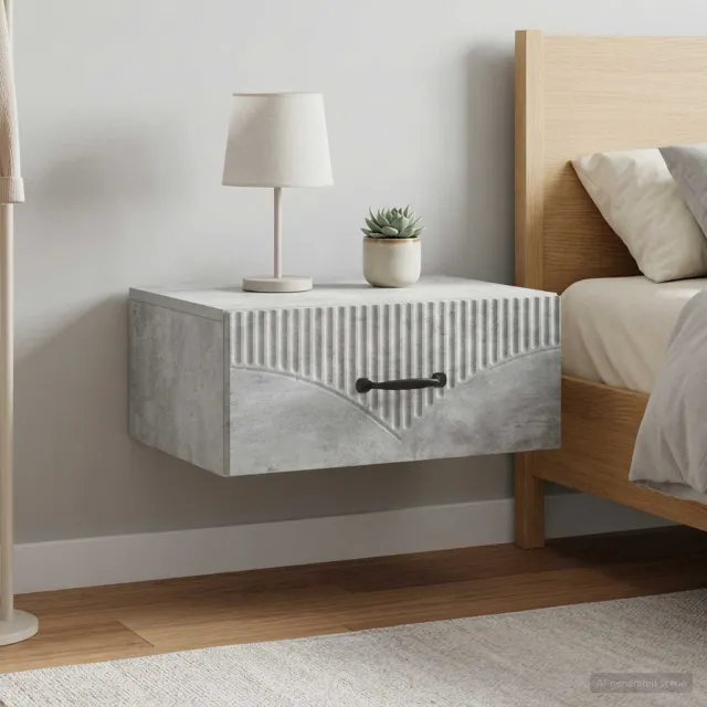 vidaXL Wandbeugel Bedkast 2 st Betongrijs 49 x 34,5 x 20 cm grijs, foto 2
