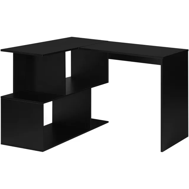 Corenia Computer Bureau - Gaming Bureau - Gaming Tafel - Computer Tafel - Hoekbureau - Laptoptafel - L-Vorm - 100x40x77cm - Ruimte voor Boeken - en Documenten - Zwart black