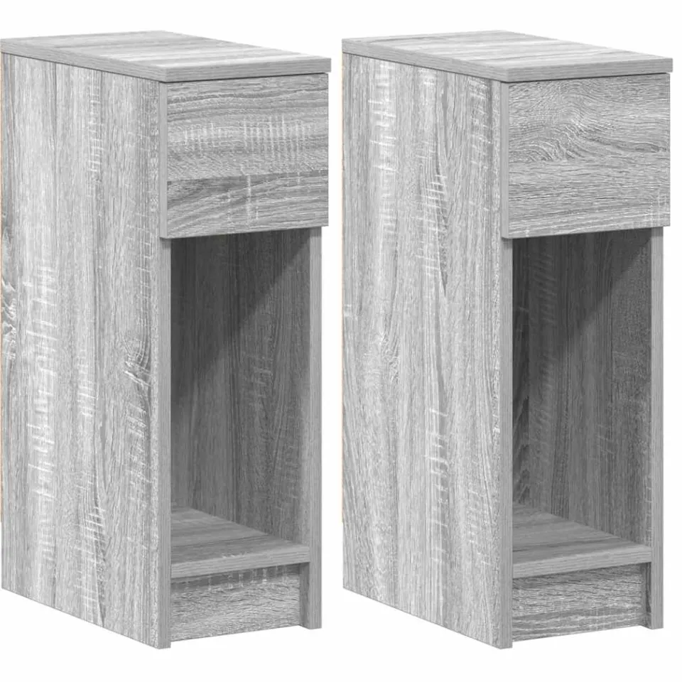 vidaXL Nachtkastjes 2 st met lade 20x36x60 cm grijs sonoma eikenkleur, foto 3