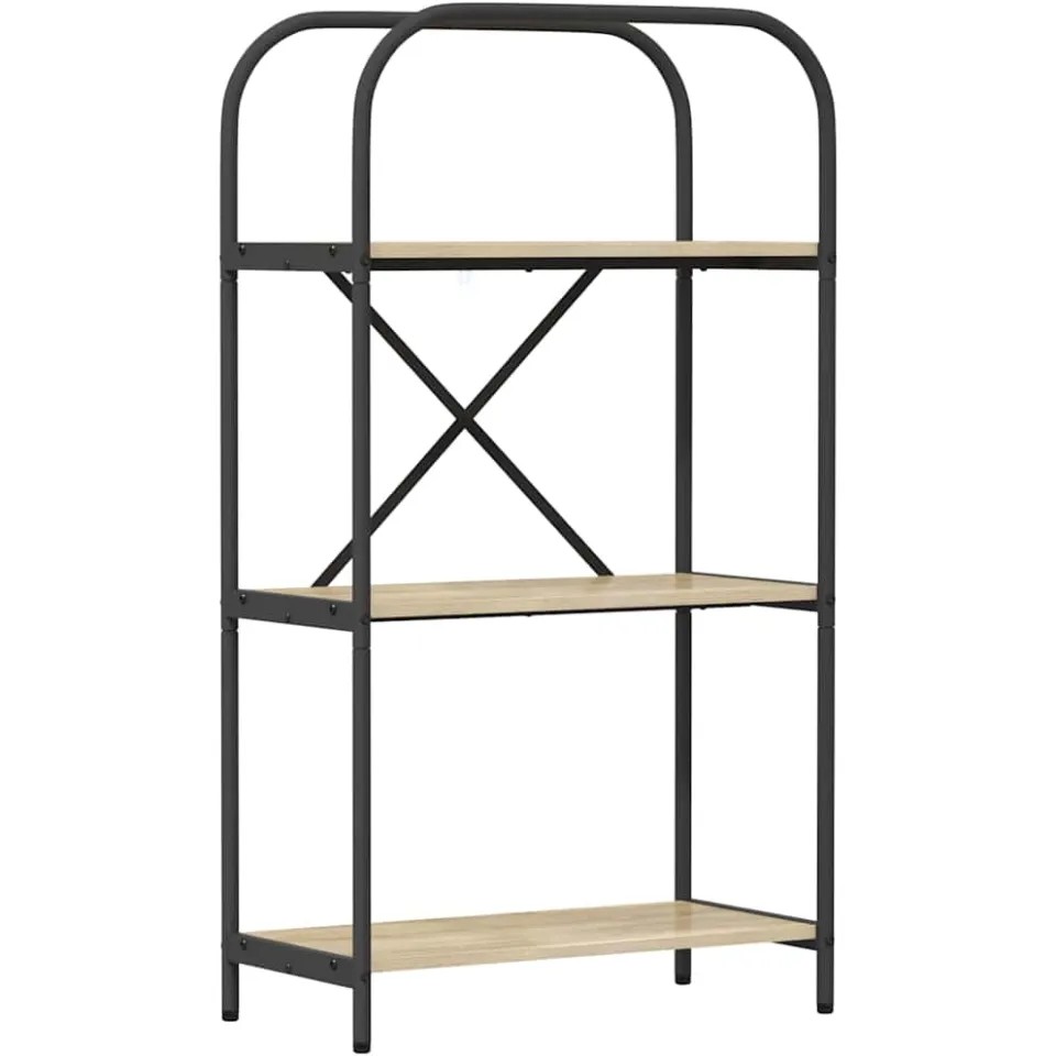 vidaXL Boekenkast 3-laags 60 x 30 x 109 cm Bewerkt hout Sonoma Eiken Bruin