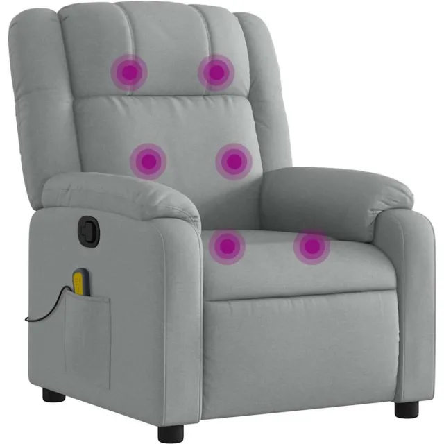 vidaXL Massagestoel - met - lichtgrijze - stof Lichtgrijs