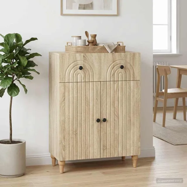 vidaXL Dressoir Sonoma Eiken 66 x 34,5 x 90 cm Bewerkt hout Bruin