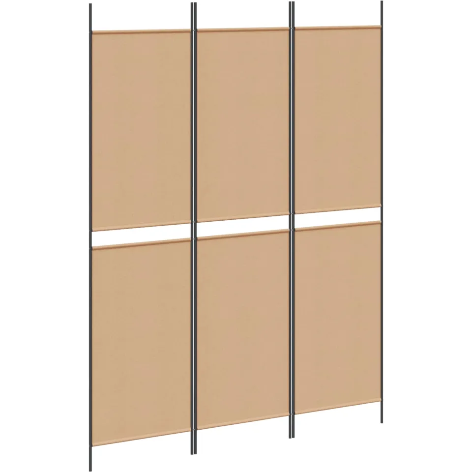vidaXL 3-Panel Room Divider Beige 150 x 200 cm Stof, foto 4