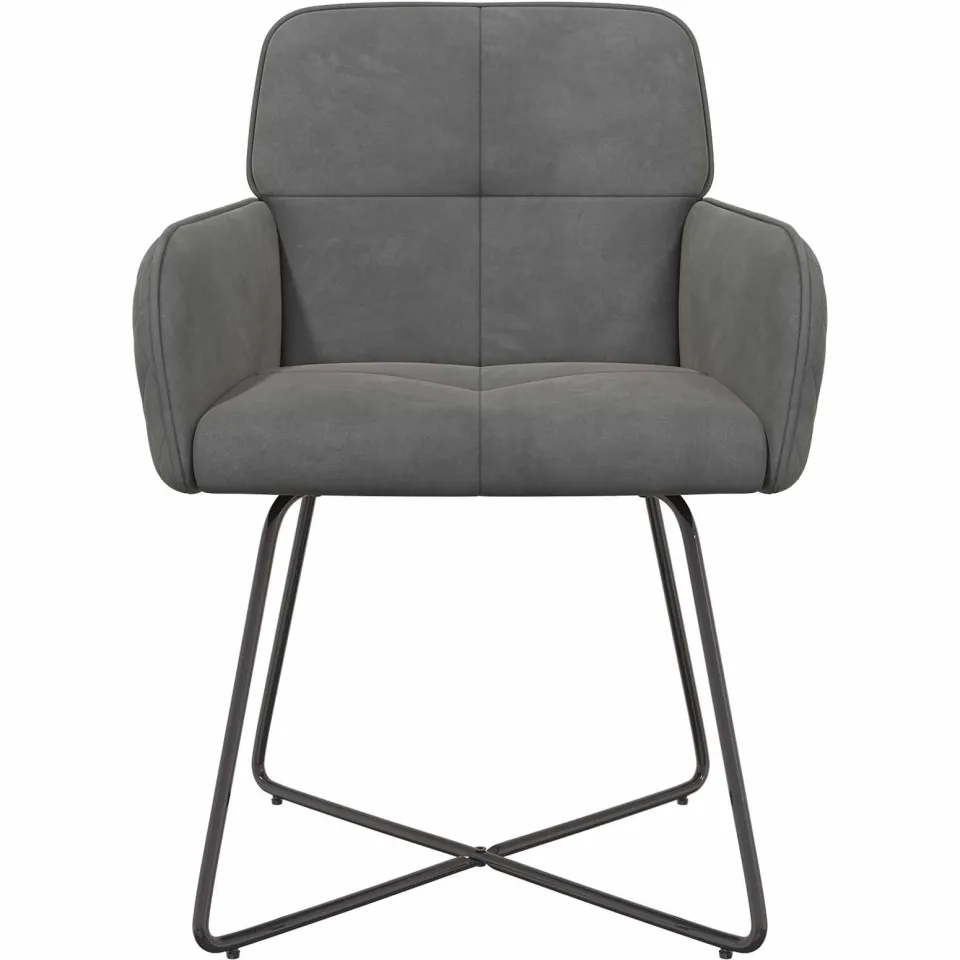 vidaXL Eettafelstoelen 6 st fluweel Donkergrijs 59 x 56,5 x 86 cm