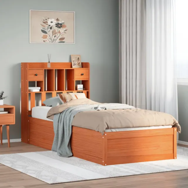 vidaXL Bedframe zonder matras massief grenenhout wasbruin 75x190 cm
