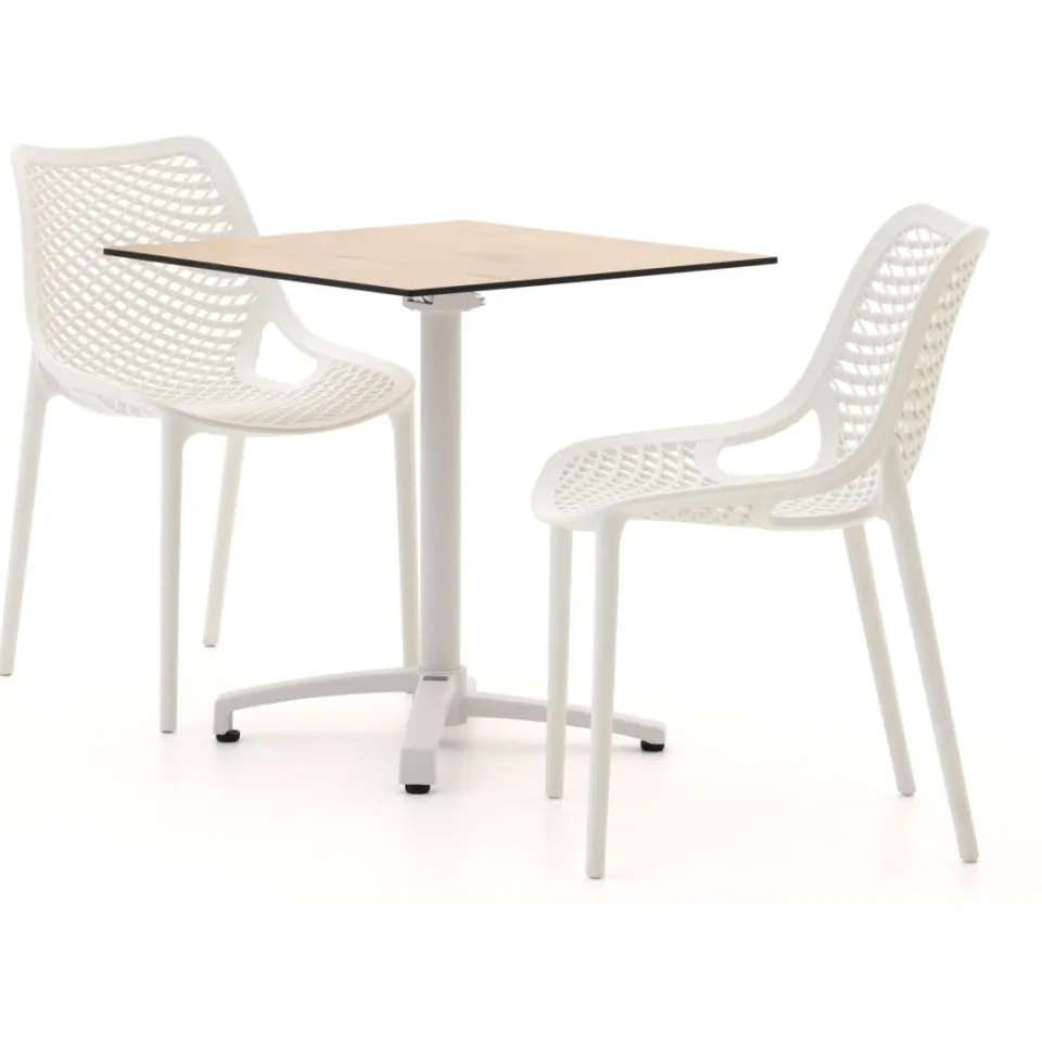 Forza Furniture Forza Ripi/Canzo 70cm dining tuinset 3-delig stapelbaar inklapbaar bruin, foto 5