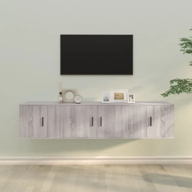 vidaXL 3-delige Tv-meubelset bewerkt hout grijs sonoma eikenkleurig, foto 2