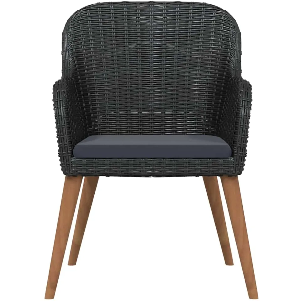 vidaXL 3-delige Tuinset met kussens zwart, foto 4