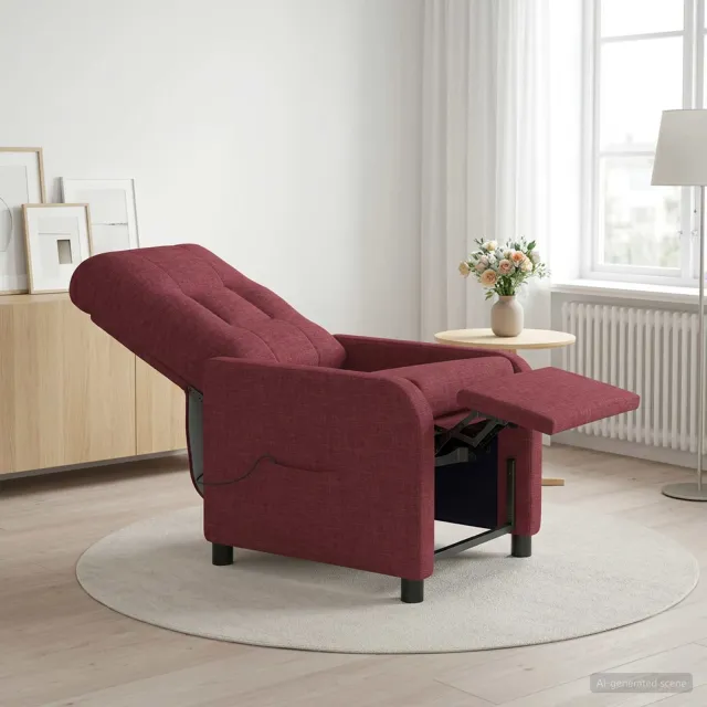 vidaXL Massage Recliner Wijnrood Stof