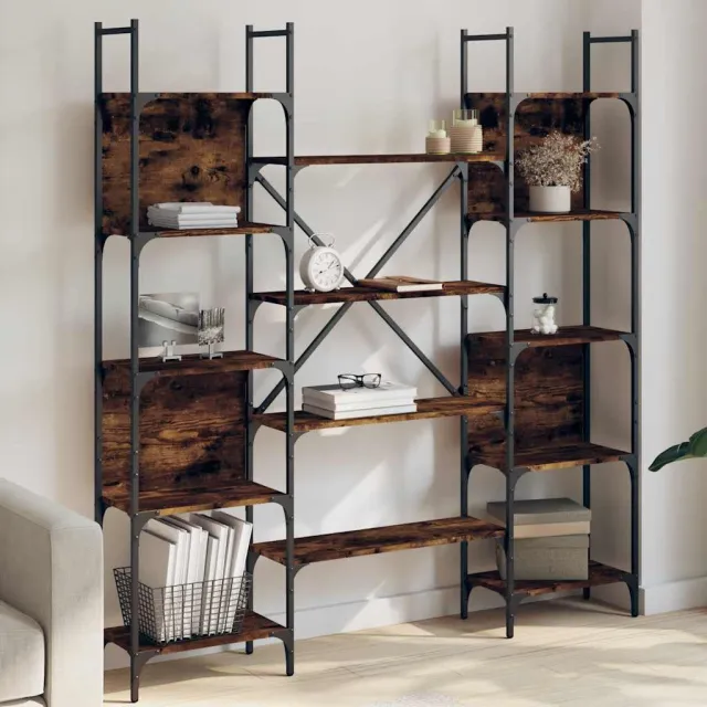 vidaXL Boekenkast 155,5x24x166,5 cm bewerkt hout gerookt eikenkleurig, foto 2