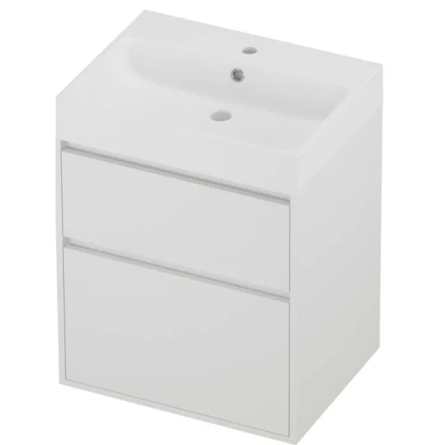 Proline Podium Badmeubelset Polystone Loft 1 Kraangat Greeploos 60x46x75 cm Mat Wit Mat White