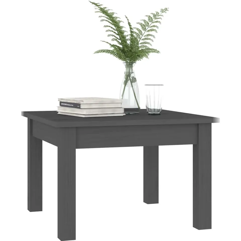 vidaXL Salontafel 45x45x30 cm massief grenenhout grijs