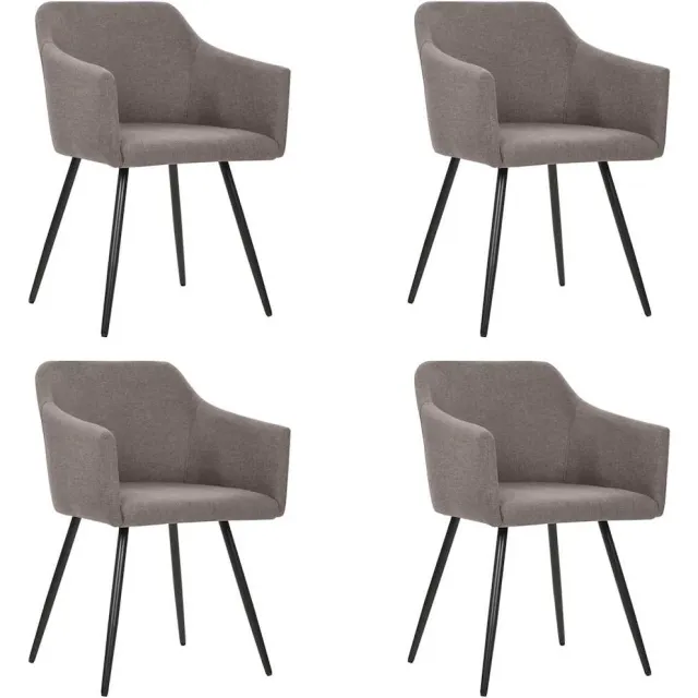vidaXL Eetkamerstoelen 4 st draaibaar stof taupe