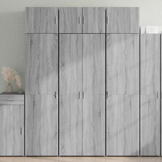 vidaXL Hoge kast 70x42,5x185 cm bewerkt hout grijs sonoma eikenkleurig, foto 2