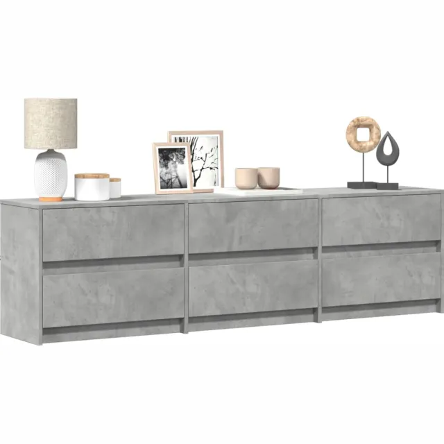 vidaXL Tv-meubel met LED 180x34x50 cm bewerkt hout betongrijs grijs, foto 2