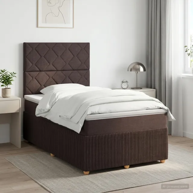 vidaXL Boxspringbed met matras Donkerbruin 120 x 200 cm Stof