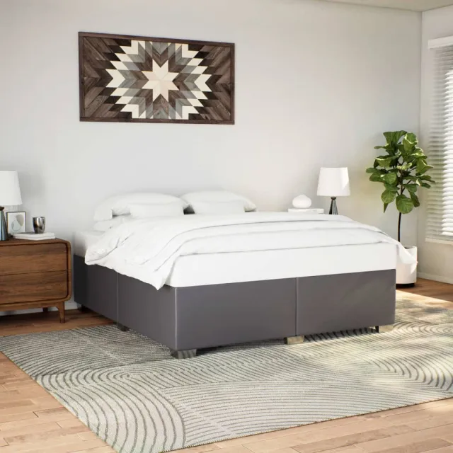 vidaXL Bedframe kunstleer grijs 180x200 cm