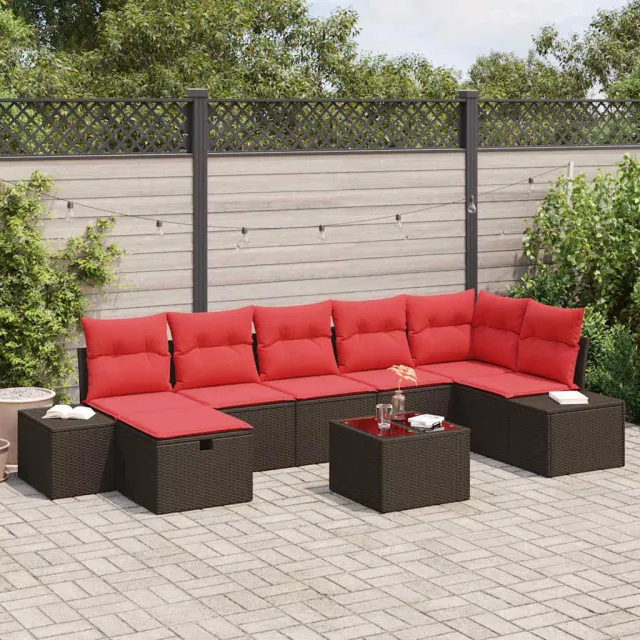 vidaXL Tuin Sofa Set 8 st Bruin poly rattan, foto 2