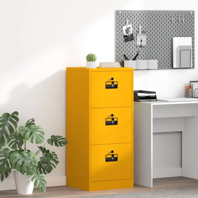 vidaXL Bestandenkast met lade Mosterdgeel 45,5 x 42 x 106,5 cm