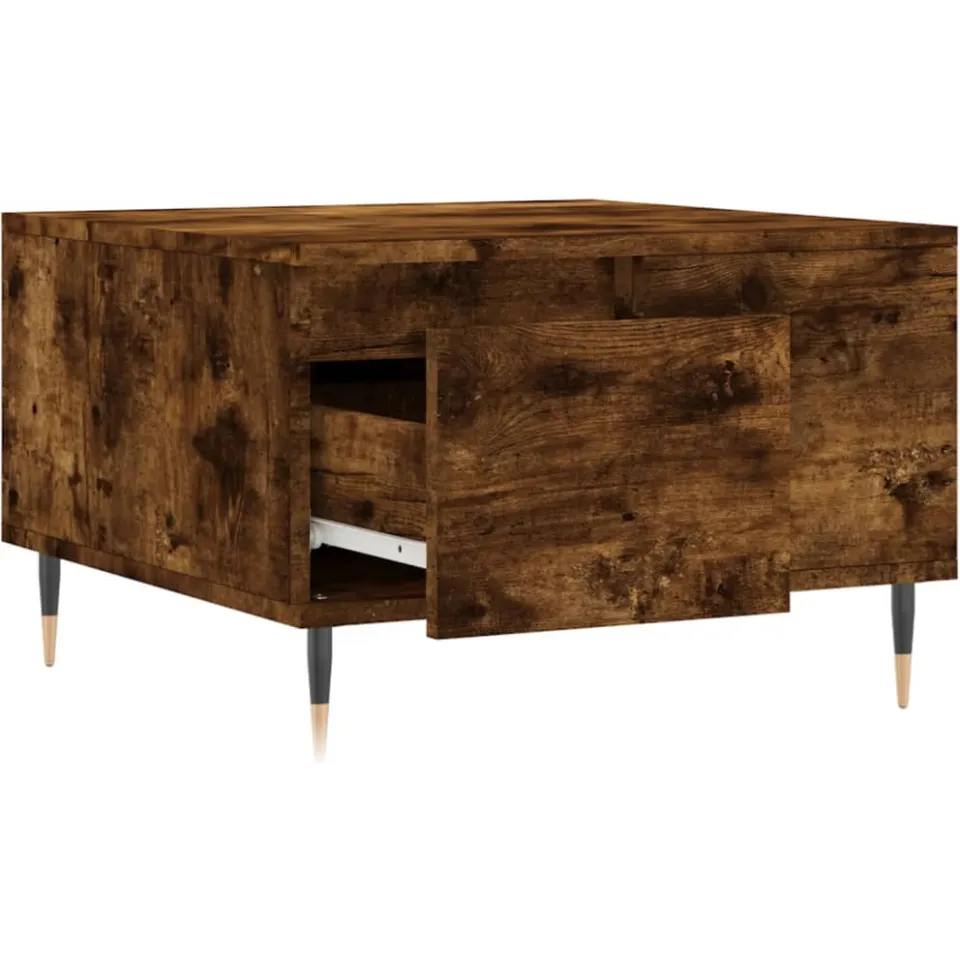 vidaXL Salontafel 55x55x36,5 cm bewerkt hout gerookt eikenkleurig, foto 4