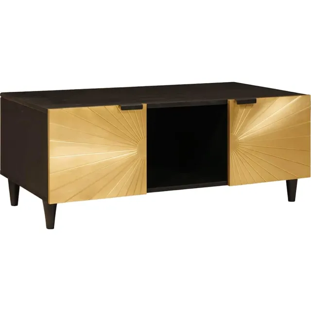 vidaXL Salontafel Zwart en Goud 100 x 54 x 40 cm Bewerkt hout